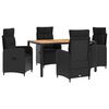 vidaXL Outdoortisch-Set 5 stk. Schwarz
