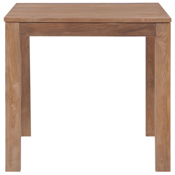 vidaXL Esstisch Massivholz Teak mit Nat&uuml;rlichem Finish 82x80x76 cm