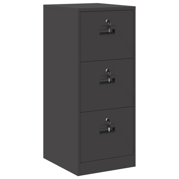 vidaXL Aktenschrank Schwarz 44 x 50 x 106,5 cm Kaltgewalzter Stahl