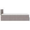 vidaXL Ottoman-Bett mit Matratze & LEDs Taupe 90x190 cm Stoff