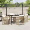 vidaXL Garten Essgruppe 5 pcs Beige Poly-Rattan