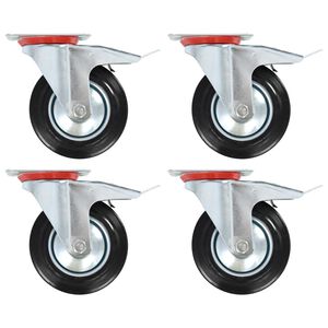 vidaXL Lenkrollen mit Doppelbremsen 4 Stk. 160 mm