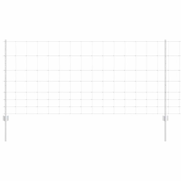 vidaXL Zaun mit Pfosten Silber 1 x 50 m Stahl