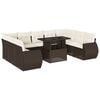 vidaXL 10-tlg. Garten-Sofagarnitur mit Kissen Braun Poly Rattan