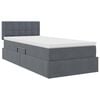 vidaXL Bett mit Stauraum und LED mit LED Dunkelgrau 90 x 190 cm Samt