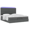 vidaXL Ottoman-Bett mit Matratze & LEDs Dunkelgrau 160x200 cm Stoff