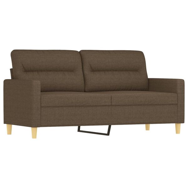 vidaXL 2-Sitzer-Sofa mit Kissen Braun 140 cm Stoff