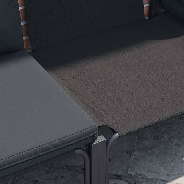 vidaXL Gartensofa-set mit Kissen 8 pcs Schwarz Stahl