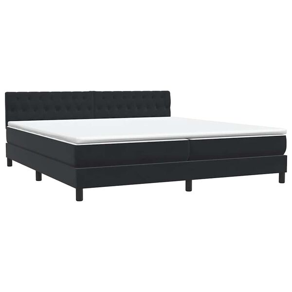 vidaXL Boxspringbett mit Matratze Schwarz 200x220 cm Samt