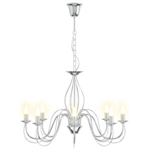 vidaXL H&ouml;henverstellbarer Kronleuchter E14 Metall Chrom &Oslash; 78 x 101 cm