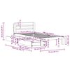 vidaXL Massivholzbett ohne Matratze Wachsbraun 75x190 cm Kiefernholz