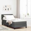 vidaXL Boxspringbett mit Matratze Dunkelgrau 80 x 200 cm Stoff