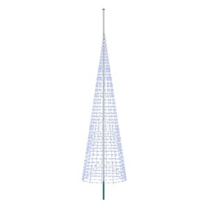 vidaXL Weihnachtsbaum-Lichterkette mit Erdspie&szlig; und Fahnenmast 500 cm