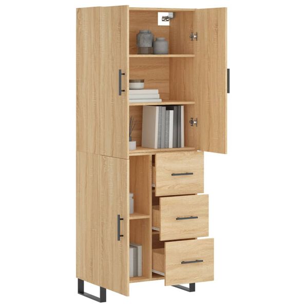 vidaXL Highboard Sonoma-Eiche 69,5x34x180 cm Holzwerkstoff