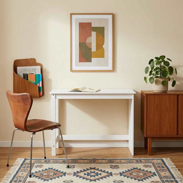 vidaXL Schreibtisch Wei&szlig; 112 x 50 x 75 cm Massivholz Kiefer