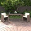 vidaXL 3-tlg. Garten-Essgruppe mit Kissen Poly Rattan Beige
