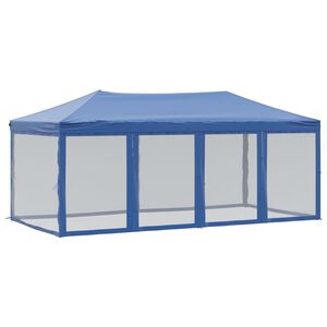 vidaXL Partyzelt Faltbar mit Seitenw&auml;nden Blau 3x6 m
