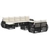 vidaXL Gartensofa-set 10 stk. Schwarz und Cremewei&szlig; Poly-Rattan