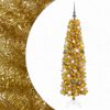 vidaXL K&uuml;nstlicher schlanker Weihnachtsbaum mit Kugeln 180 cm 300 LEDs