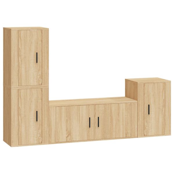 vidaXL 4-tlg. TV-Schrank-Set Sonoma-Eiche Holzwerkstoff