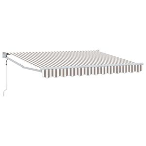 vidaXL Markise Hellgrau und Wei&szlig; 3,5 x 2,5 m Polyester und Metall