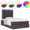 vidaXL Ottoman-Bett mit Matratze & LEDs Dunkelbraun 120x190 cm Stoff