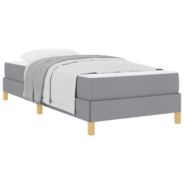 vidaXL Boxspringbett mit Matratze Hellgrau 100 x 200 cm Stoff