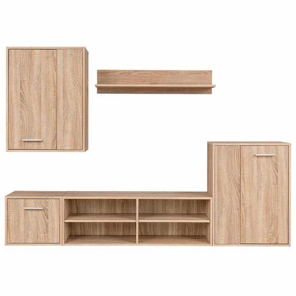 vidaXL TV-Schrank-Set Wandmontiert 5 pcs Sonoma-Eiche 221 x 30 x 80 cm