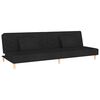 vidaXL Schlafsofa 2-Sitzer mit 2 Kissen Schwarz Stoff