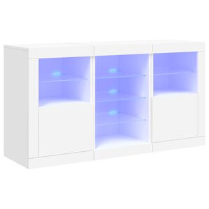 vidaXL Sideboard mit LED-Leuchten Wei&szlig; 123x37x67 cm