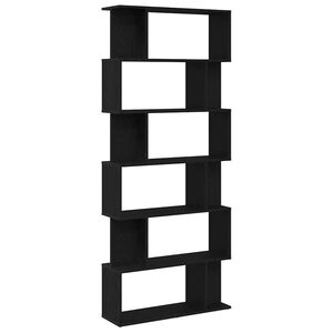 vidaXL B&uuml;cherregal Schwarz Eichen-Optik 80x24x190,5 cm Holzwerkstoff