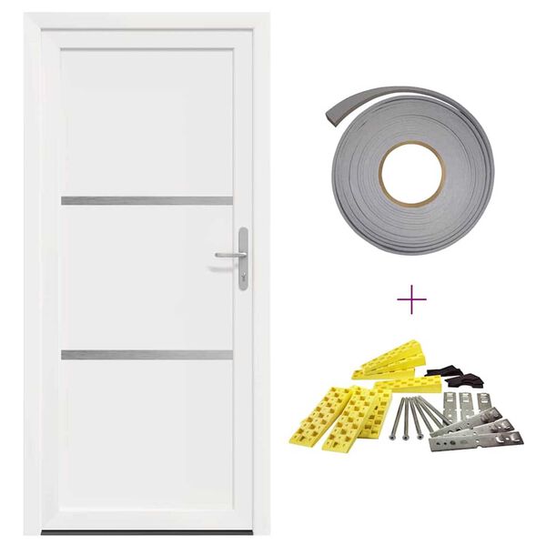 vidaXL Vordertür Anthrazit PVC