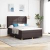 vidaXL Boxspringbett mit Matratze Dunkelgrau 90x190 cm Dunkelbraun