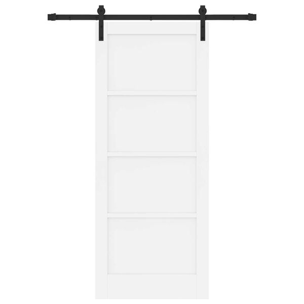 vidaXL Schiebetür Weiß 83 x 202 cm Massives Kiefernholz