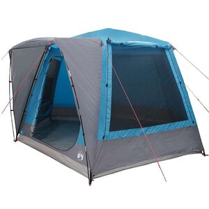 vidaXL Campingzelt H&uuml;tte mit Dach Blau 420 x 420 x 227 cm Polyester