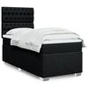 vidaXL Boxspringbett mit Matratze Schwarz 90x190 cm Stoff