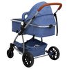 vidaXL 2-in-1-Kinderwagen Marineblau Aluminium
