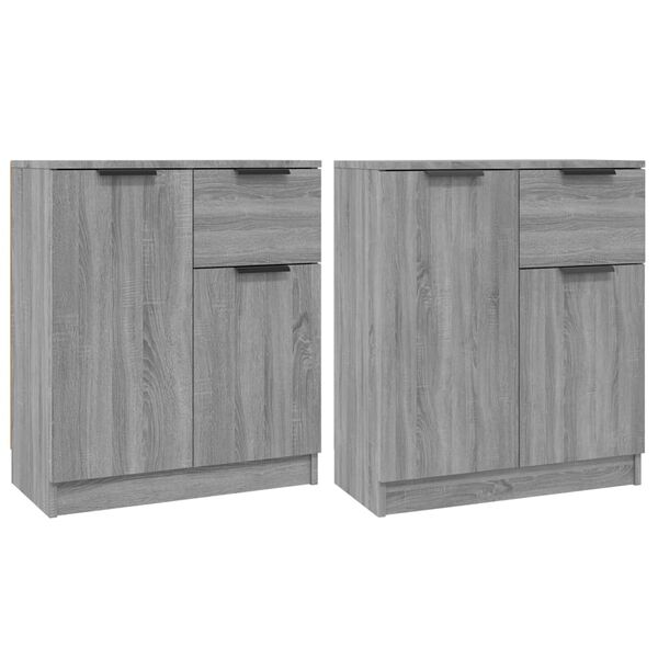 vidaXL Sideboards 2 Stk. Grau Sonoma 60x30x70 cm Holzwerkstoff