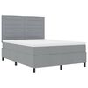 vidaXL Boxspringbett mit Matratze mit LED Hellgrau 140 x 200 cm Stoff