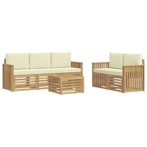 vidaXL Outdoor-Sofagarnitur 6 Stk. Wei&szlig; und Creme Polyester