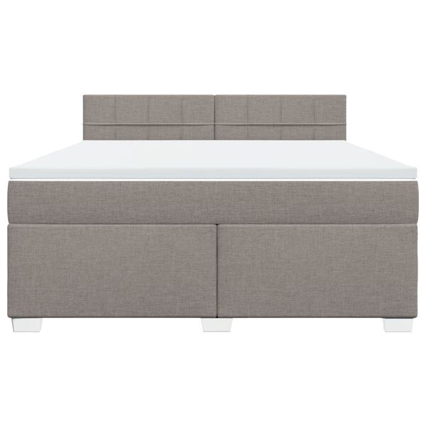 vidaXL Boxspringbett mit Matratze Taupe 180x200 cm Stoff