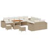 vidaXL Gartensofa-set mit Kissen 13 pcs Beige und Creme Poly-Rattan