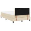 vidaXL Boxspringbett mit Matratze mit LED Creme 120 x 200 cm Stoff