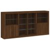 vidaXL Sideboard mit LED-Leuchten Braun Eichen-Optik 202x37x100 cm