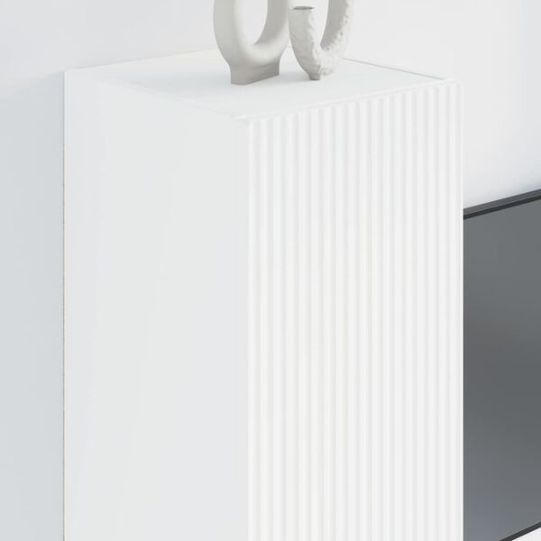 vidaXL TV-Wandschrank 2 pcs Wei&szlig; 30 x 31 x 80 cm Holzwerkstoff