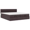 vidaXL Ottoman-Bett mit Matratzen Dunkelbraun 200x200 cm Stoff