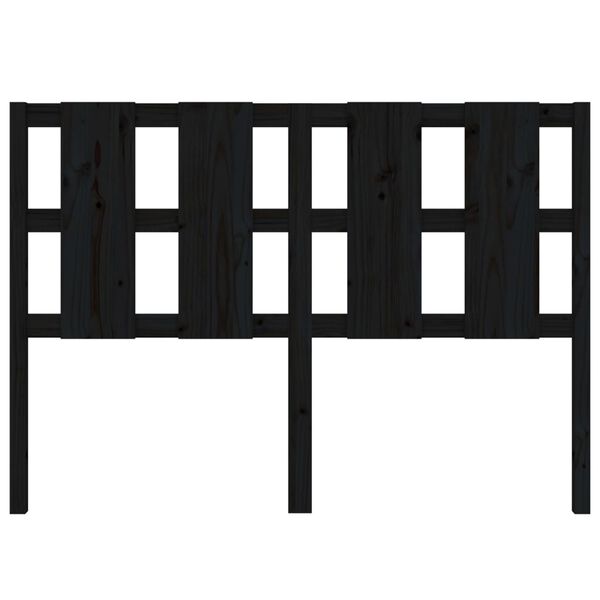 vidaXL Kopfteil Schwarz 125,5x4x100 cm Massivholz Kiefer