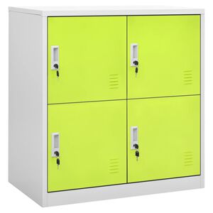 vidaXL Schlie&szlig;fachschrank Hellgrau und Gr&uuml;n 90x45x92,5 cm Stahl