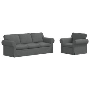 vidaXL Sofa Set 2 pcs Dunkelgrau 215 x 82 x 80 cm Stoff