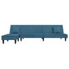 vidaXL Schlafsofa in L-Form Blau 255x140x70 cm Samt